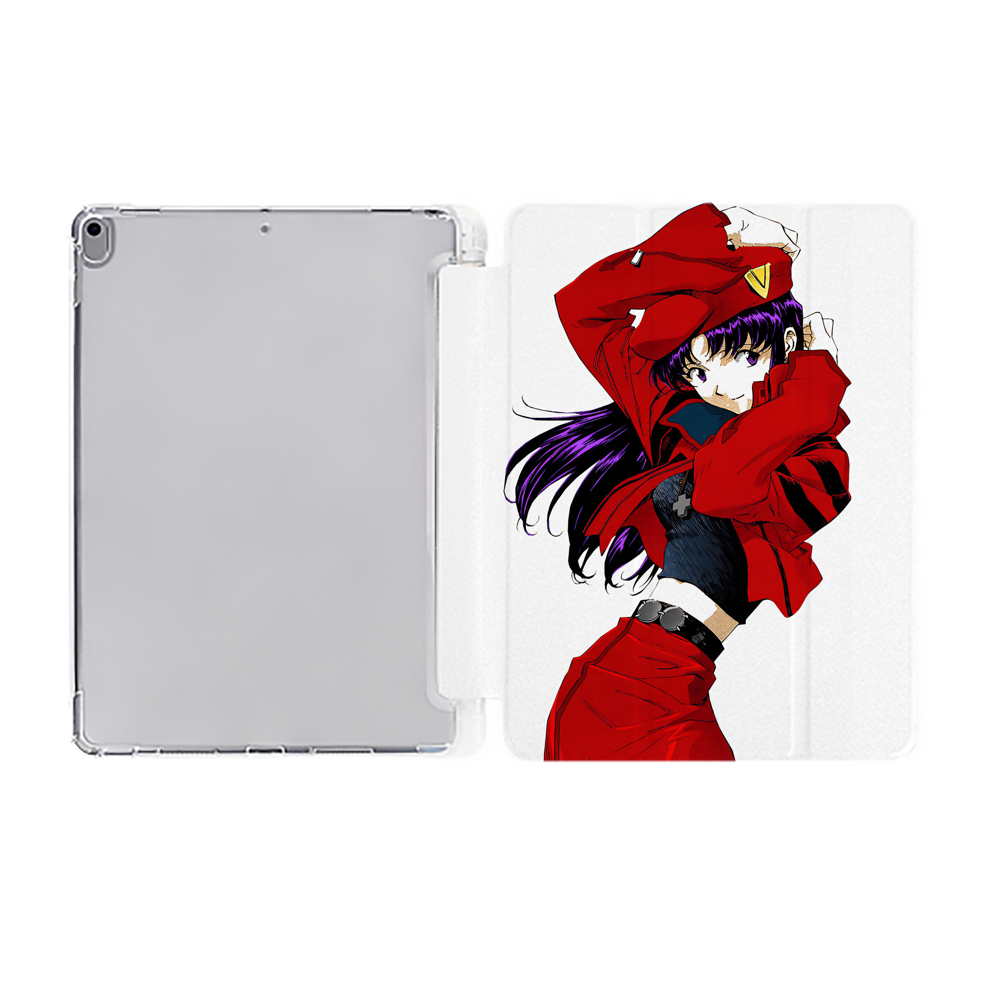 （画像用） EVA 新世紀エヴァンゲリオン IPad ケース ペン収納付き 三つ折りスタンド PUレザー×シリコン 対応機種9.5/10.5/10.9インチ